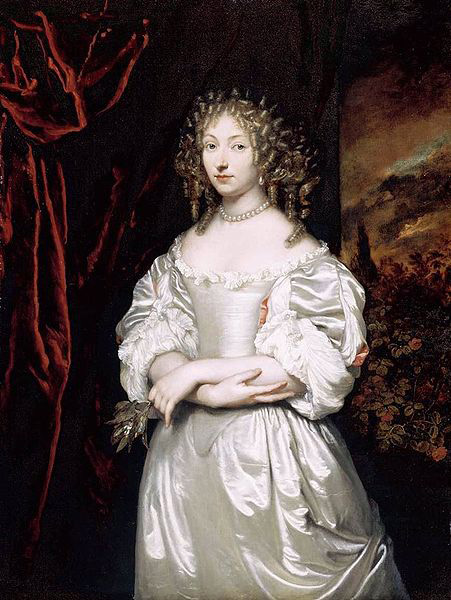 Portrait of Suzanna Doublet-Huygens (1637-1725) fifth and last child of Constantijn Huygens and Suzanna van Baerle, and their only daughter, painted b